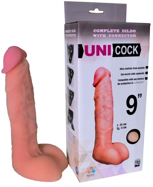 Фаллическая насадка Харнесс UNICOCK 9  - 24 см. - LOVETOY (А-Полимер) - купить с доставкой в Электростали