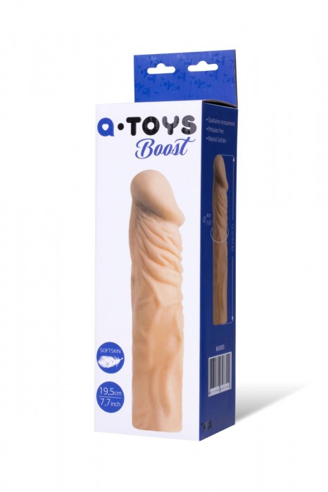 Насадка с ярко выраженной головкой и рельефным стволом - 19 см. - A-toys - в Электростали купить с доставкой