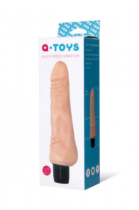 Вибратор-реалистик с дополнительным рельефом у основания - 19,2 см. - A-toys