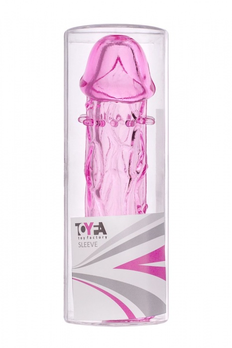Гладкая розовая насадка с усиками под головкой - 12,5 см. - Toyfa Basic - в Электростали купить с доставкой