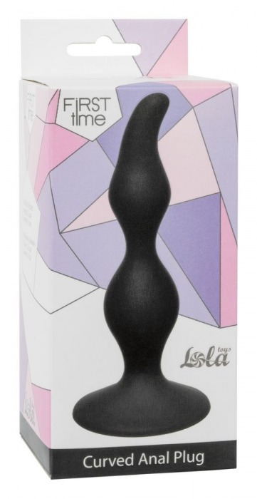 Чёрная анальная пробка Curved Anal Plug Black - 12,5 см. - Lola Games