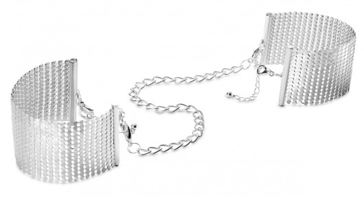 Серебристые наручники-браслеты Desir Metallique Handcuffs - Bijoux Indiscrets - купить с доставкой в Электростали