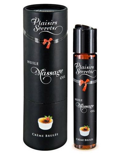 Массажное масло с ароматом крем брюле Huile de Massage Gourmande Creme Brulée - 59 мл. - Plaisir Secret - купить с доставкой в Электростали