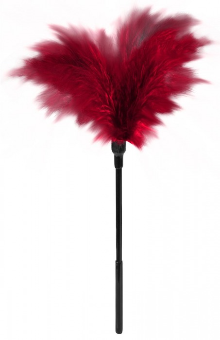 Пластиковая метелочка с красными пёрышками Small Feather Tickler - 32 см. - Blush Novelties - купить с доставкой в Электростали