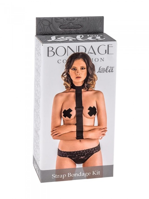 Ошейник с длинной лентой и наручниками Strap Bondage Kit Plus Size - Lola Games - купить с доставкой в Электростали