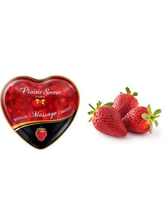 Массажная свеча с ароматом клубники Bougie Massage Candle - 35 мл. - Plaisir Secret - купить с доставкой в Электростали