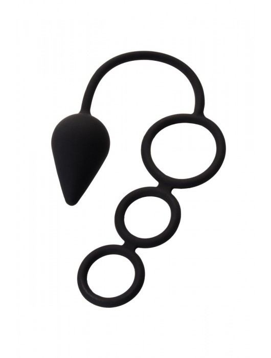 Тройное эрекционное кольцо с анальным хвостом Drop M-size - Erotist Adult Toys - в Электростали купить с доставкой