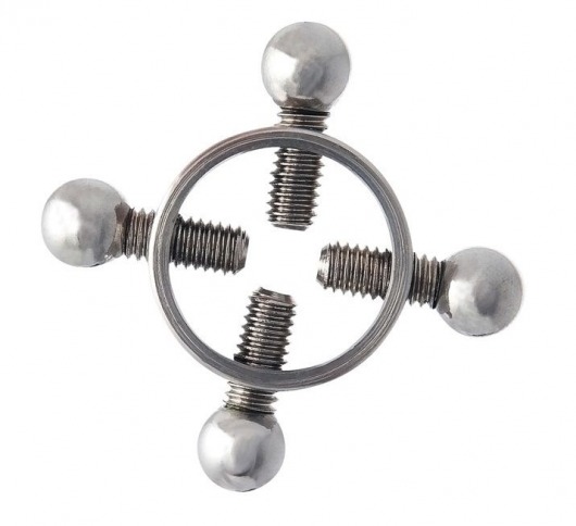 Серебристые зажимы для сосков на винтах - ToyFa - купить с доставкой в Электростали