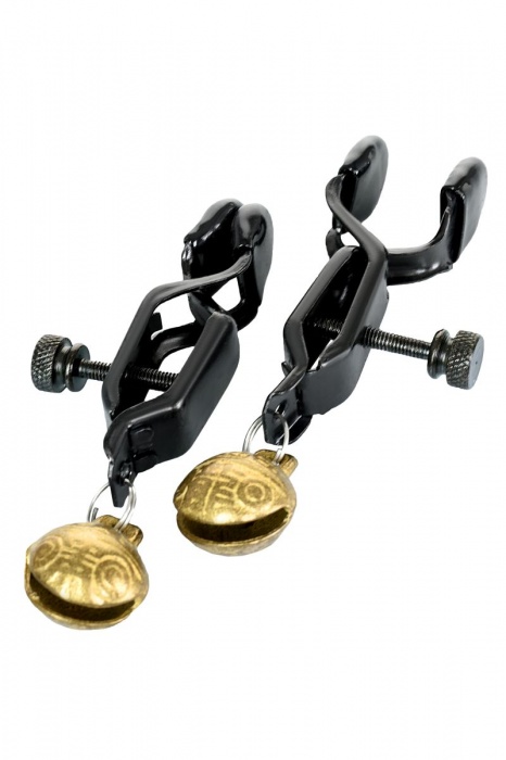 Черно-золотистые зажимы для сосков TOYFA Theatre - ToyFa - купить с доставкой в Электростали