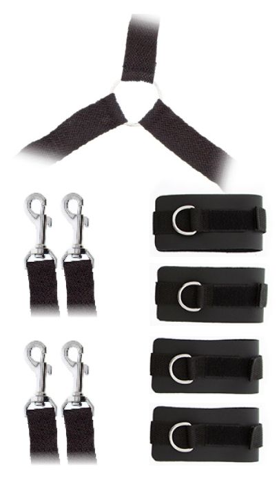 Комплект наручников и поножей LUXURIOUS BED RESTRAINT CUFF SET - Blush Novelties - купить с доставкой в Электростали