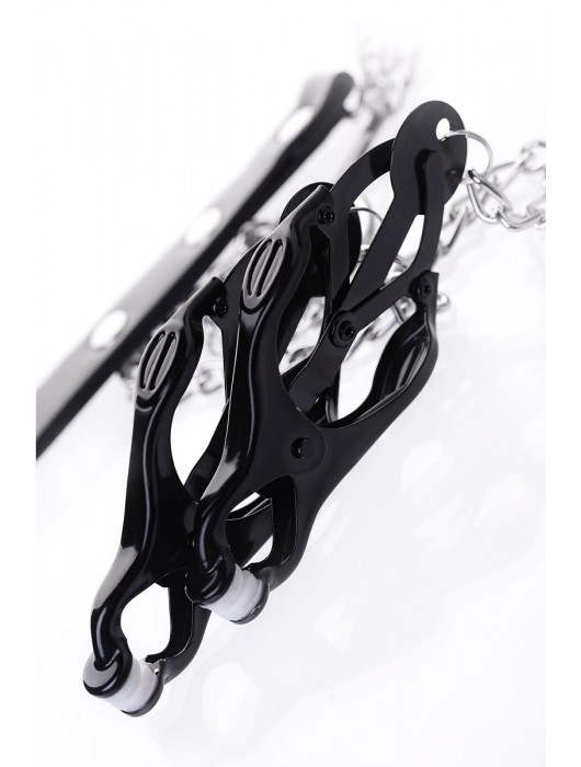 Черно-серебристые зажимы для сосков с кольцом для пениса TOYFA Metal - ToyFa - купить с доставкой в Электростали