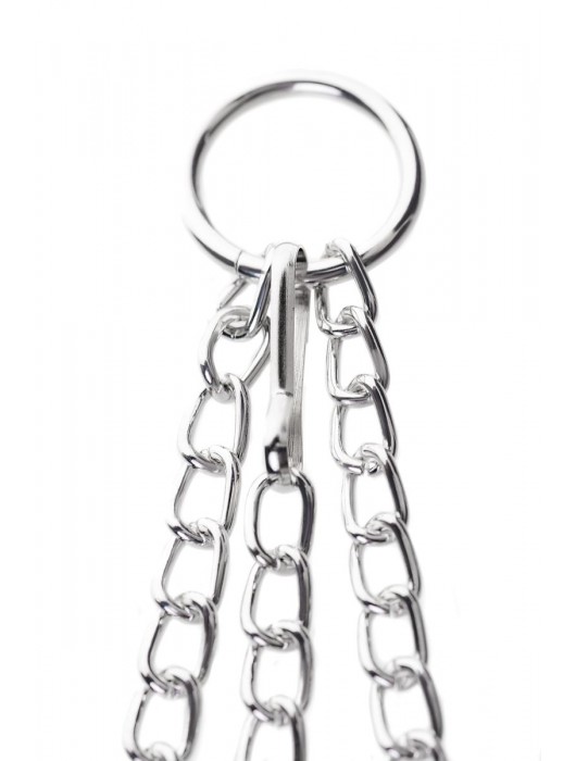 Серебристо-чёрные зажимы для сосков с кольцом для пениса TOYFA Metal - ToyFa - купить с доставкой в Электростали