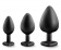 Набор черных анальных пробок с красным кристаллом-сердечком Bling Plugs Training Kit - Blush Novelties - купить с доставкой в Электростали
