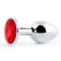 Серебристая анальная пробка с красным стразом - 7,2 см. - Anal Jewelry Plug - купить с доставкой в Электростали Серебристая анальная пробка с красным стразом - 7,2 см. - Anal Jewelry Plug - купить с доставкой в Электростали