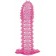 Гелевая розовая насадка с шипами - 12 см. - Toyfa Basic - в Электростали купить с доставкой